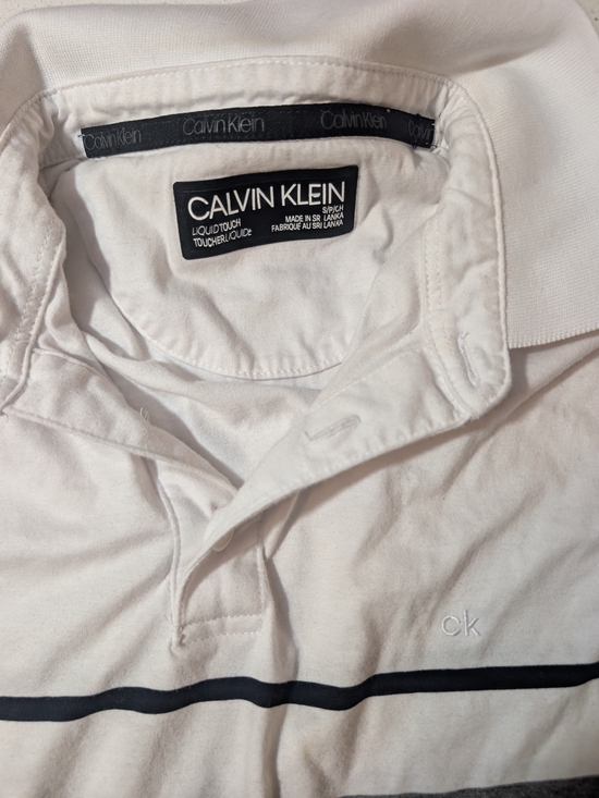 Calvin Klein Other - Calvin Klein boy White Polo with Navy Stripe
